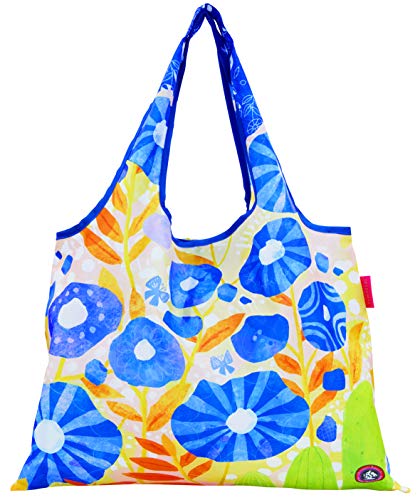 プレーリードッグ DESIGNERS JAPAN 折りたたみエコバッグ 2wayタイプ Blue flower DJQ-12619-PO