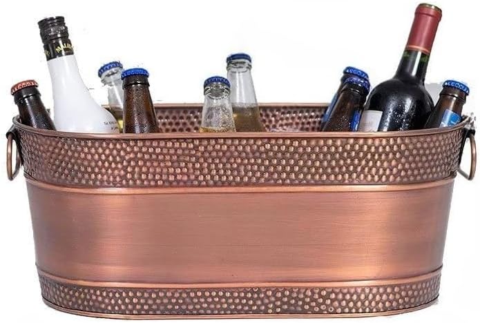 パーティー用アイスバケツ｜アイスラック付き シャンパンパーティー向け亜鉛メッキ浴槽型アイスバケツ ホワイト (B)