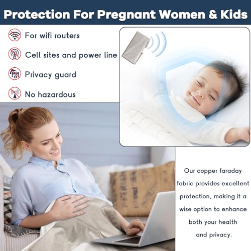 Image of Faraday Fabric 43 inch x 196.8 inch, Military Grade Signal Blocking Cloth Shields, Conductive Material Cover for WiFi, Cell, Bluetooth, RFID, EMP Protection with Faraday Tape