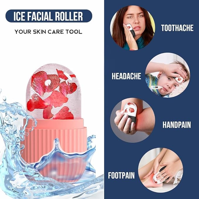 Ice Roller Face Ice Roller for Men & Women – Reusable & Unbreakable Face Massager for Glowing Skin, Puffy Eyes & Relaxation – Ice Cube Roller for Skin Care (Multicolor) - Image 3