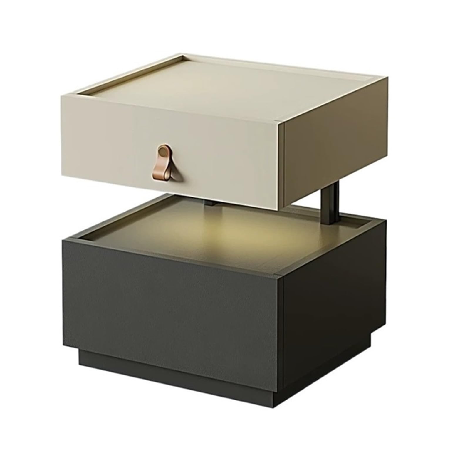 HLHLOP777 Nightstand Double tier nightstand ideal for use in bedrooms or dorm rooms Bedroom Furniture(White,Large)