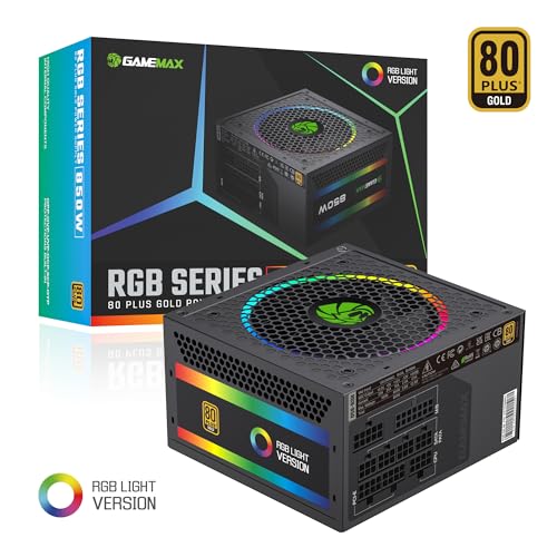 Image of GAMEMAX RGB-850-SE, 850W 80Plus Gold Fully Modular RGB ATX Power Supply