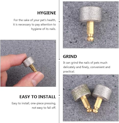 Hsthe Sea 4Pcs Dog Nail Grinder Replacement Pet Nail Grider Polisher Wheel Head Professional Spare Grinding Head for Dog Cat Pet Toenail Paws Electric Claw Trimmer Nail Smoothing Grooming Tool - Image 3