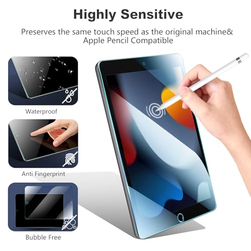 Softamm 2 Pack Anti Blue Light Screen Protector for iPad 9th 8th 7th Generation (10.2 Inch, iPad 9/8/7, 2021/2020/2019), Tempered Glass, Eye Protection, Bubble Free, Case Friendly by Softamm - Used condition - Image 5