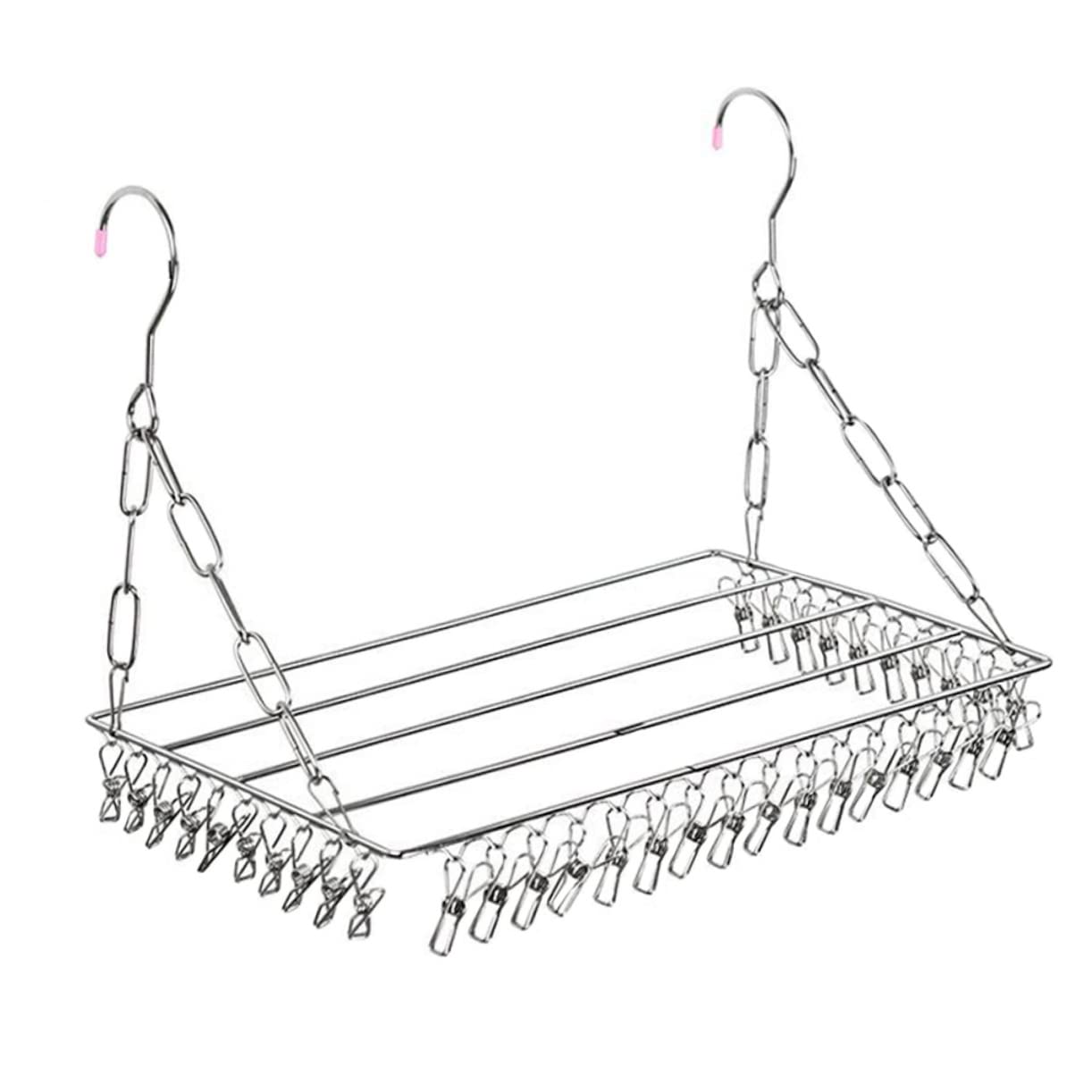 Unomor 1pc Drying Rack Multifunctional Foldable Clip Hangers Laundry Drip Hanger Pants Hanger Hanger Clothes Hanger Coat Hangers Drying Clips Hanger Stainless Steel Silver