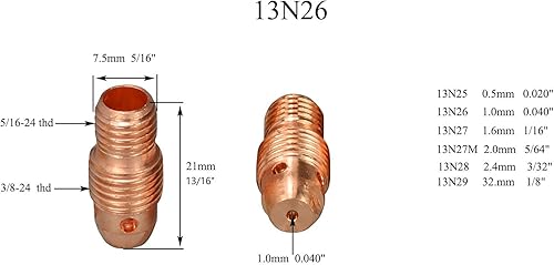 Miniatura 3 de RIVERWELD TIG Collet Body Copa de aluminio Tamaños surtidos Fit PTA DB SR WP 9 20 25 TIG Antorcha de soldadura Consumibles 53pcs