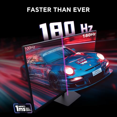 Image of KTC 27 Inch Gaming Monitor 180Hz, Full HD 1920x1080 Fast IPS Computer Monitor, DP 1.4 & HDMI 2.0 Ports 1Ms FreeSync Frameless PC Gamer Monitor, HDR, VESA Mount, H27F22