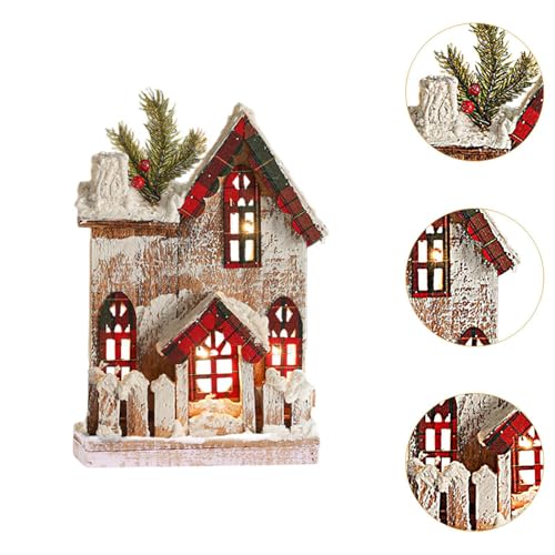 Fancyes Mini Casa Decorativa para Natal, Cabana de Madeira para Festividades, Style a