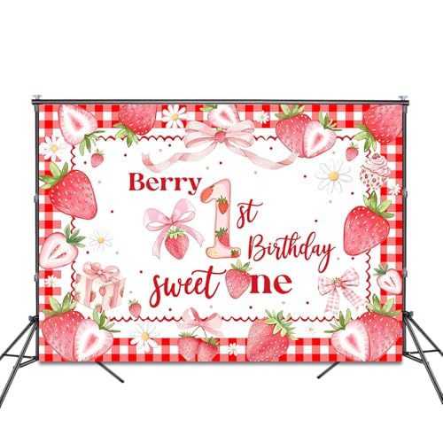 Fondo fotográfico berry primer cumpleaños 210x150 cm miniatura 2