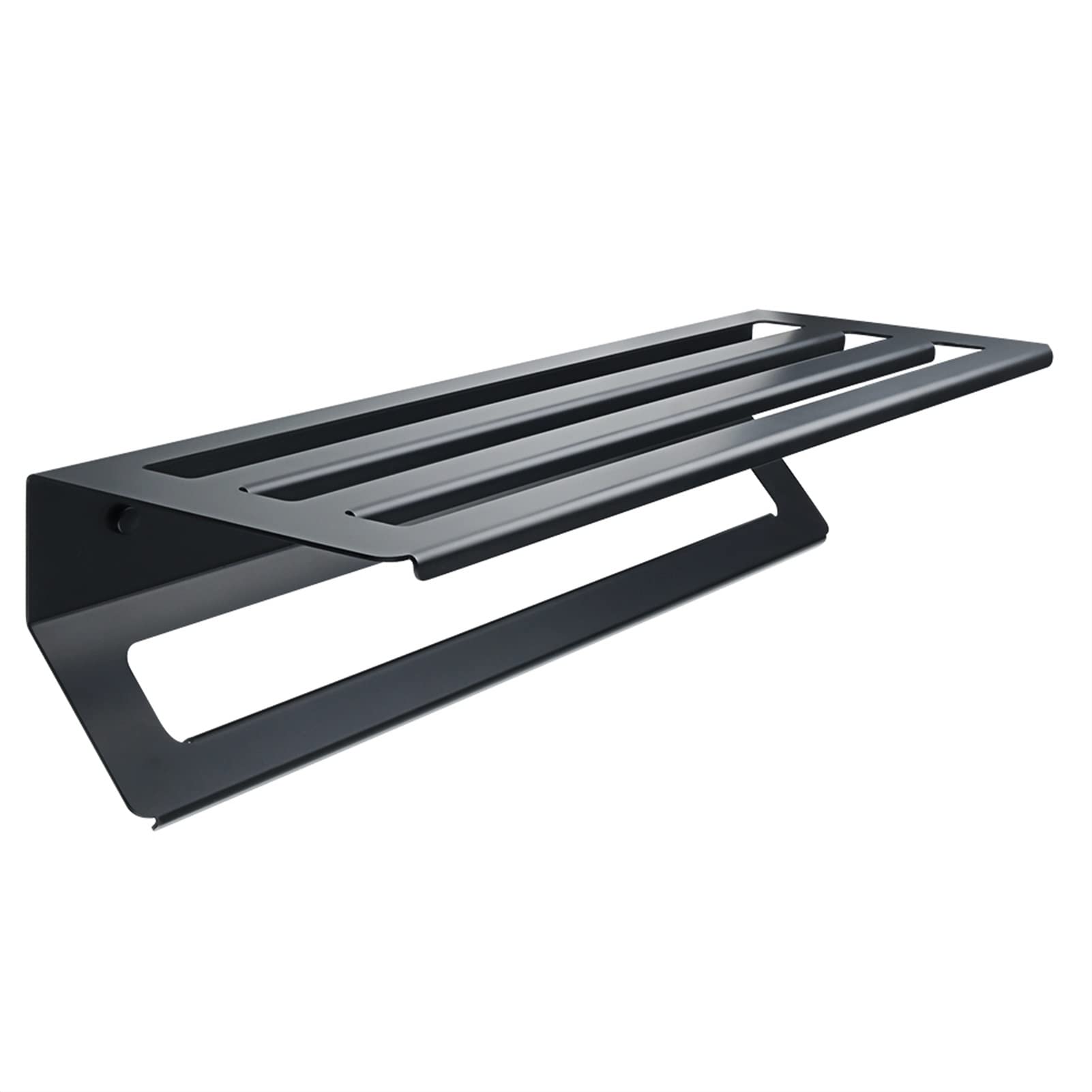 Porte-serviettes mural 70cm en acier inoxydable noir mat pour salle de bain