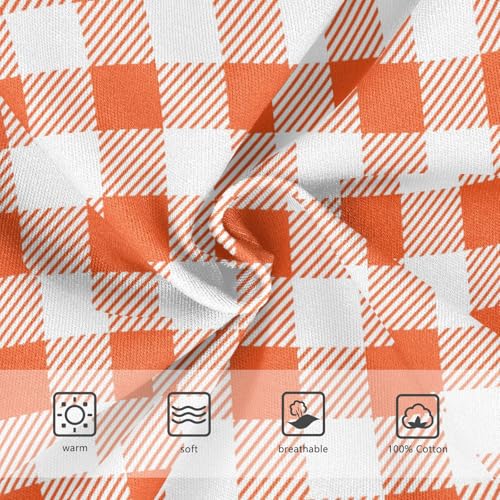 Orange Square Checks Little Boys Cotton Briefs Soft Breathable Comfortable Tag-Free Underwear3