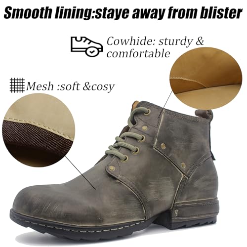 Mens Dress Boots Casual Oxfords Ankle Lace up Shoes Fashion Leather Chukka Business Boot AF001-24