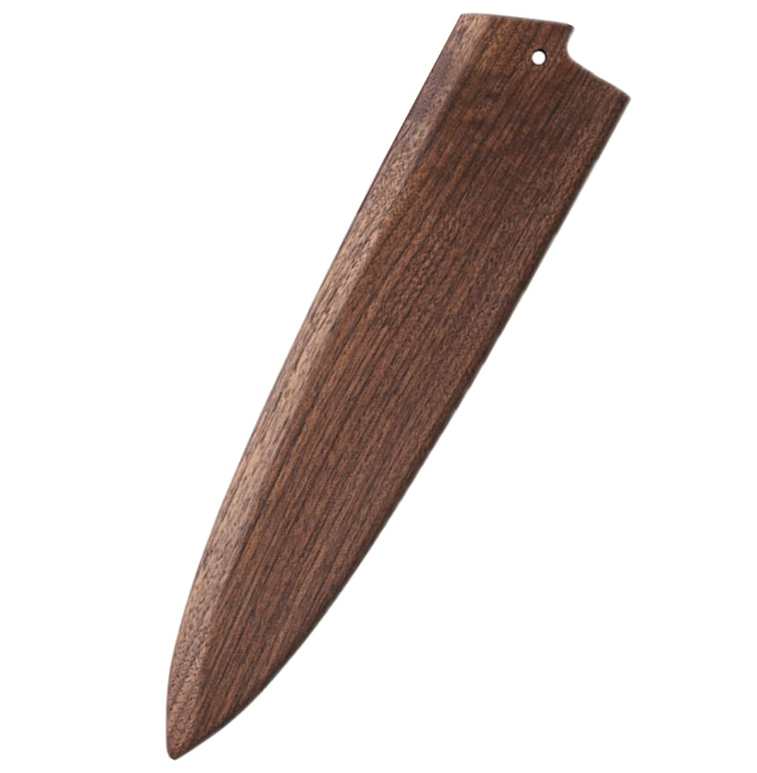 Aibote Black Walnut-Straight Entrance Handmade Natural Black Walnut Wood Japanese Gyuto Chef Knives Sheath Magnetic Knife Case Holder Protector Wooden Cover(9 Inch,)