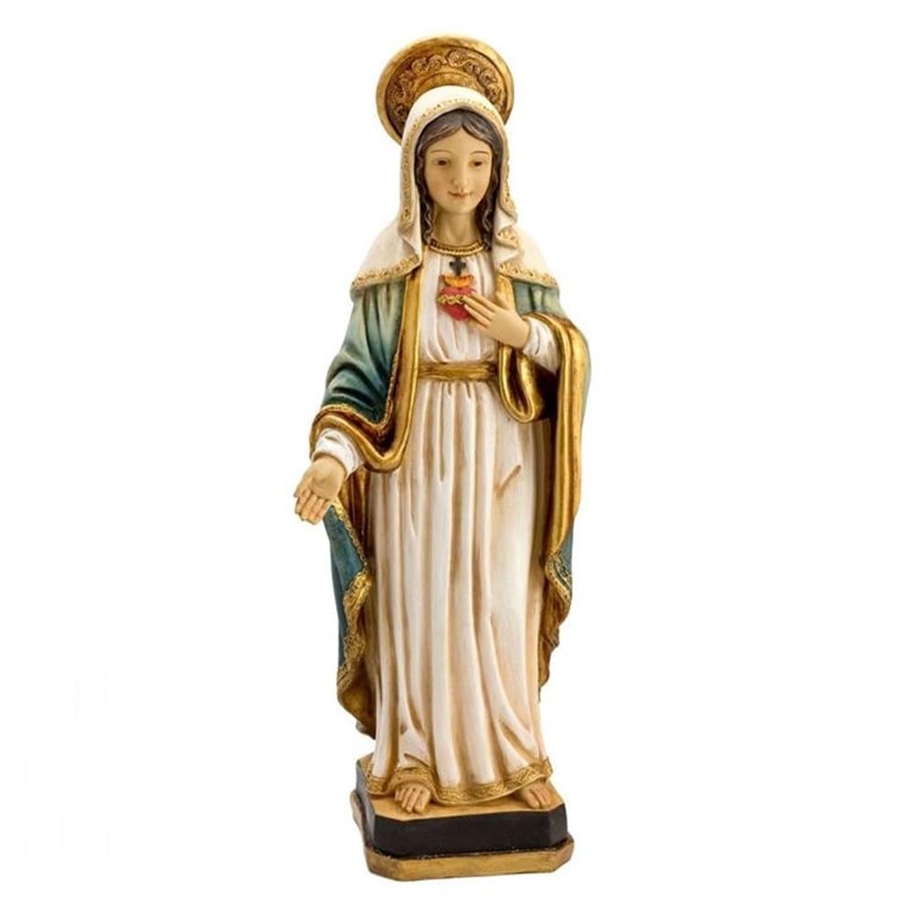 Inmaculado Corazón de María Figura 32 cm. Escultura Resina peana