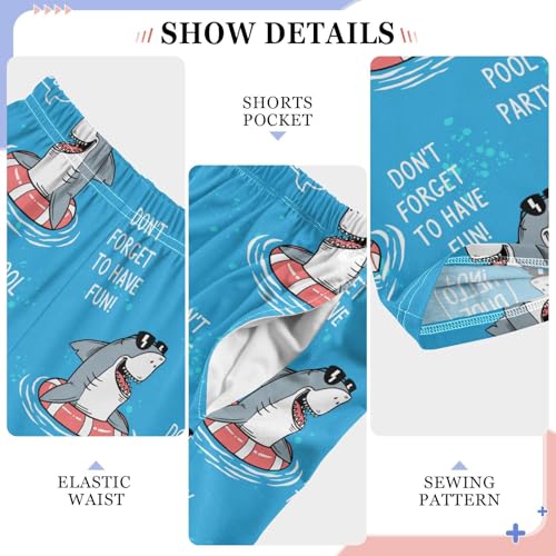 Shark Don't Forget to Have Fun Boys Long Pants Soft Trousers Elastic Waist Kids Lounge Bottoms with Pockets S-XL4