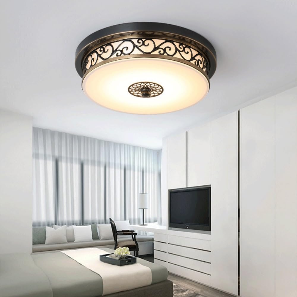 18/24/36W Oświetlenie sufitowe LED Czarna lampa sufitowa Okrągła lampa sufitowa do sypialni Przedpokój Kuchnia Pralnia(Warm light,18W)