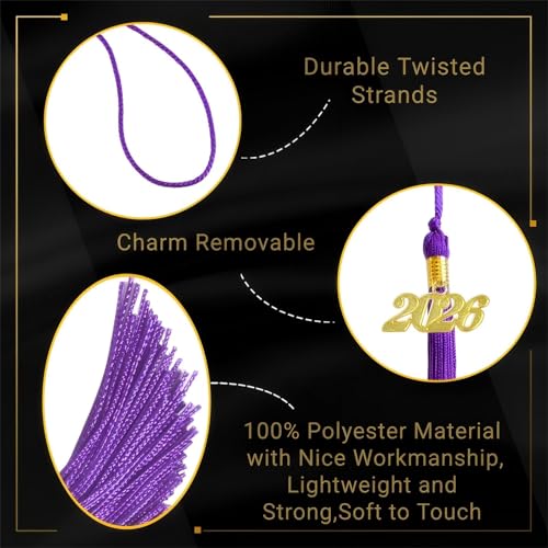 Image of 2026 Tassel Graduation,Purple Tassel 2026 for Grad Cap and Graduation Ceremony Accessory Decoration