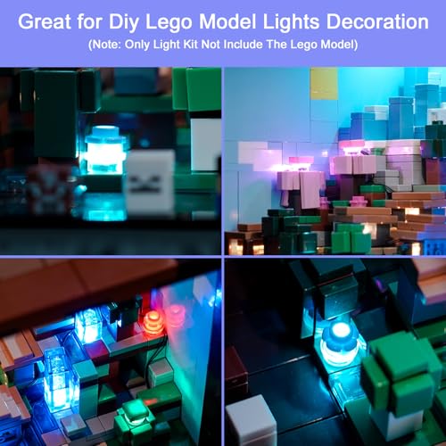 Upgraded LED Light Kit for Lego Minecraft Crafting Table Set (Model Not Included)