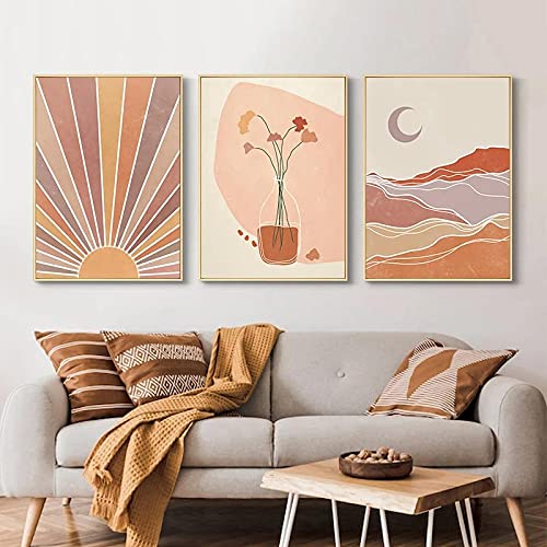Mural affiche imprimée toile nordique pour grand salon chic Morandi