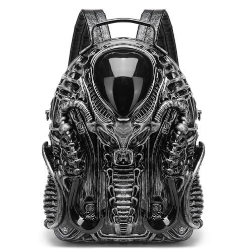 Image of Xenomorph Alien Backpack Shoulder Bag for Men Women | PVC material, Detachable straps, Cyberpunk dark aesthetic, Roomy fit, Ideal for cosplay, festivals, Halloween & daily.