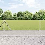 Qnhdfrt PVC-Zaun Grau 500 x 3,2 x 0,5 m Gartenzaun aus wetterfestem Stahl Robustes Design zum Abgrenzen von Rasen & Hundezonen für Outdoor-Bereich
