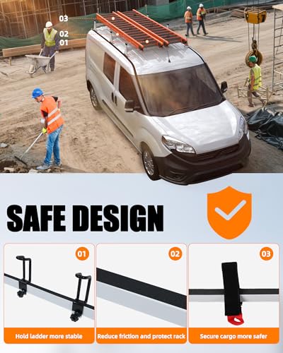 Image of MELIPRON Van Roof Ladder Rack Fit for RAM ProMaster City, 800 lbs Capacity