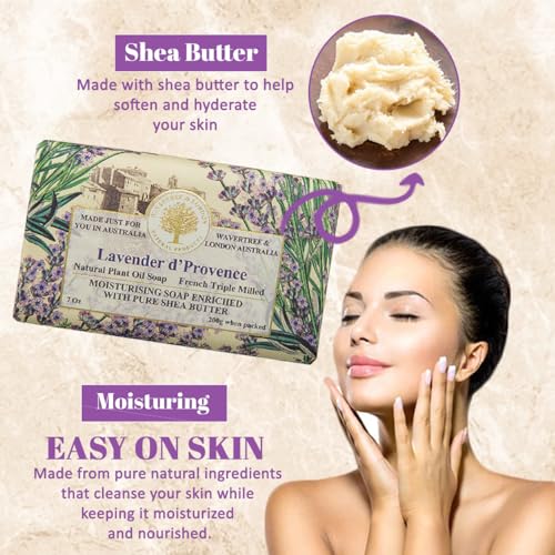 Wavertree-London-Lavender-Scented-Natural-Soap-2-Bars-7oz-Moisturizing-French-Triple-Milled-Soap-Bars-enriched-with-shea-butter-Pure-Plant-Oil-Bath-Body-Soap-for-All-Skin-Types Wavertree London Lavender Scented Natural Soap 2 Bars 7oz Moisturizing French Triple Milled Soap Bars enriched with shea butter Pure Plant Oil Bath Body Soap for All Skin Types