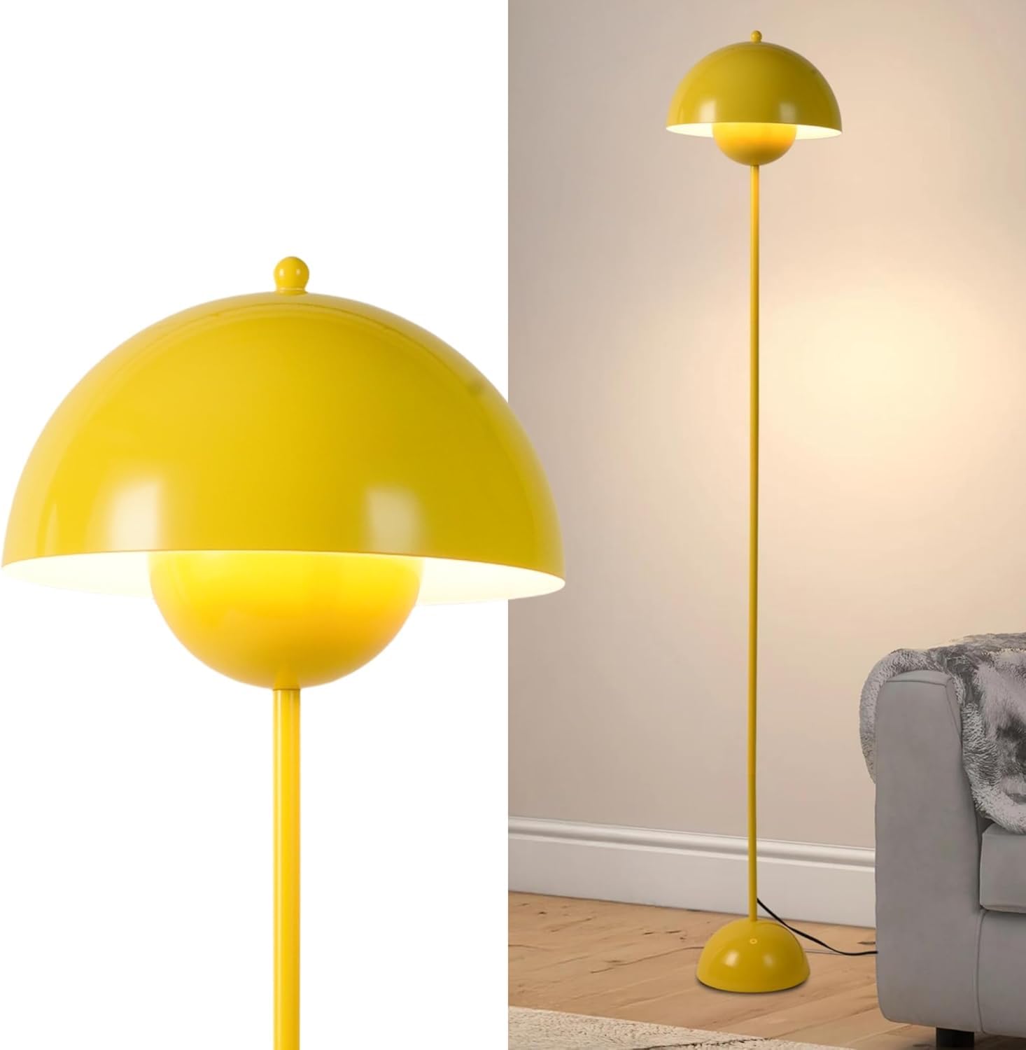 Lampadaire Alpinaluz jaune en acier E27 pour salon - 8
