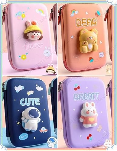 Image of Pencil Case, Cute Cartoon Pencil Pouch 3D Embossed Design Novelty Pencil for Case Gift for Students Kids(Cute Big Pouch)