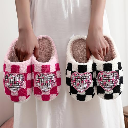 Image of LNERIP Slippers Winter Womens Mens Fluffy Plush Slippers Animals Cute Cartoon House Slippers Cuddly Warm Shoes Indoor Outdoor Girls Women