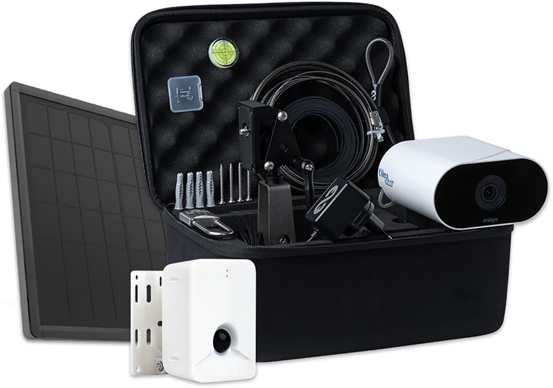 Enlaps Tikee Mini+ 12MP 4K Ultra HD Timelapse Video Camera Pack, Bundle with Tikee Sentinel Smart Detector and External Solar Panel