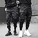 Ambcol Mens Joggers Pants Long Multi-Pockets Fashion Casual Active Outdoor Jogging Pant with Drawstring Black-11 Medium