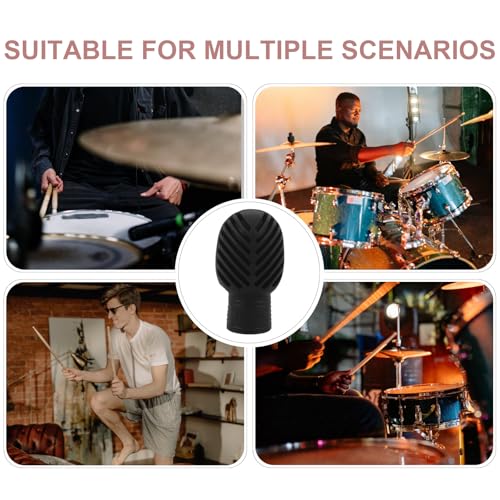 4 piezas de puntas de práctica para baquetas: Silicona para amortiguar ruido, cubiertas de punta para entrenamiento silencioso de batería, accesorio de percusión para estudiantes miniatura 3