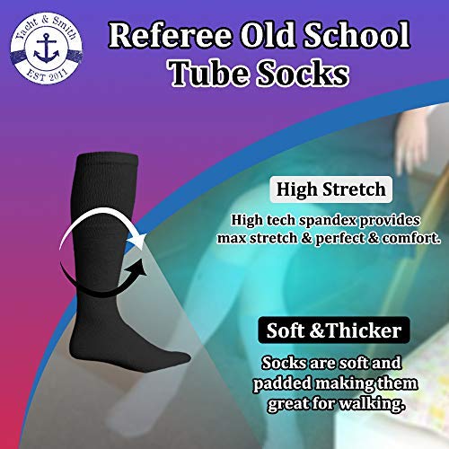 Yacht & Smith Mens Referee Cotton Tube Socks, Solid and Striped, Sports Sock, Casual Sock2