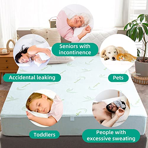 Bedding Aid Waterproof Mattress Protector King Size, Made Of Prime Jacquard 20% Thicker Bamboo Fabric, Comfort & Leakproof Protection, Fits Up To 18 Inch Pocket Of Mattresses Frame #TOP4
