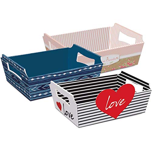 Cesta de Papel Cromus, Multicor, Pacote de 10