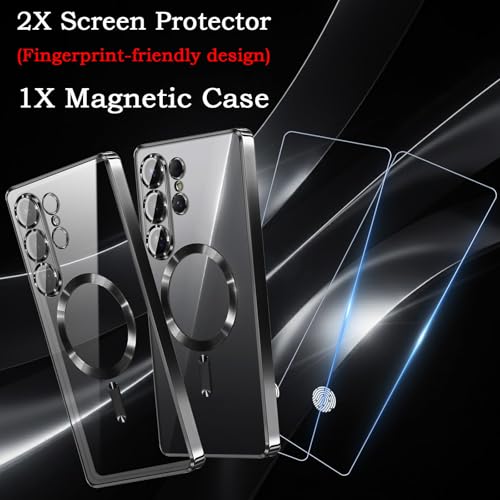 Deekeewe Official Titanium Case for Samsung Galaxy S26 Ultra with 2 Screen Protector,[Compatible with MagSafe][Full Camera Cover] Metallic Glossy Slim Luxury Phone Case for Galaxy S 26 Ultra,Purple by Deekeewe - Image 3