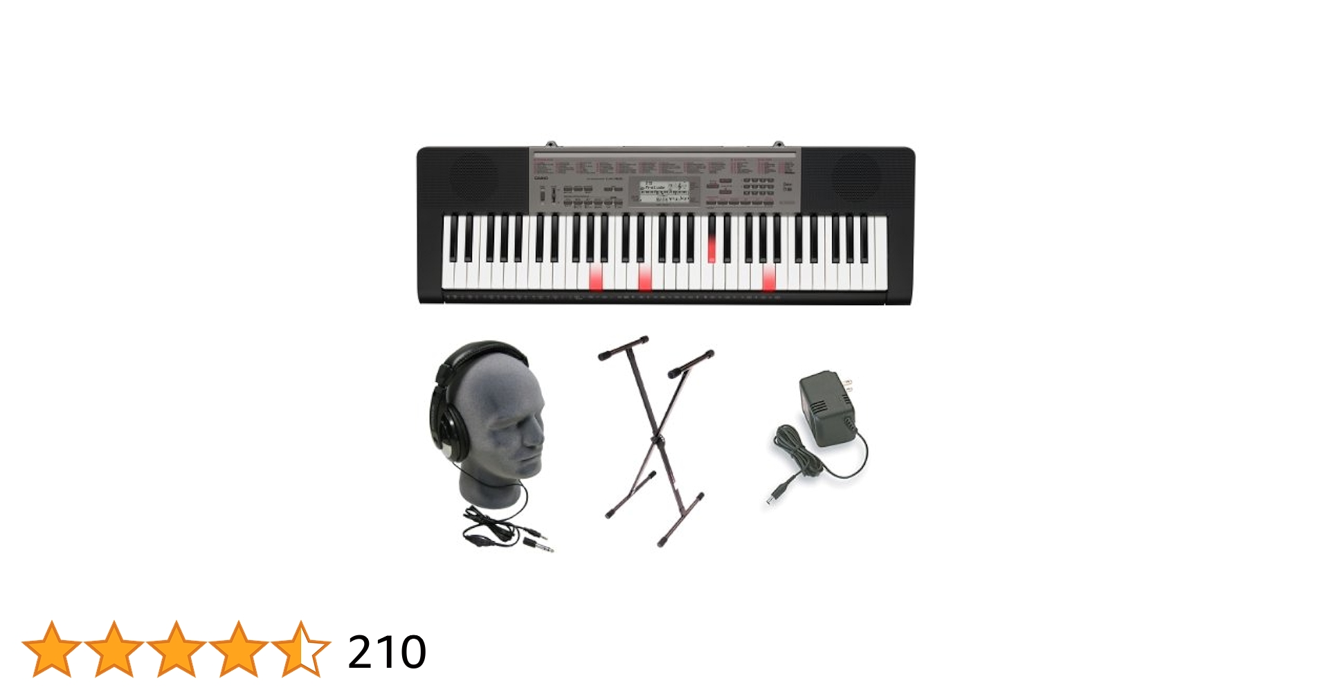 Casio LK165 Lighted Key Premium Keyboard Pack with