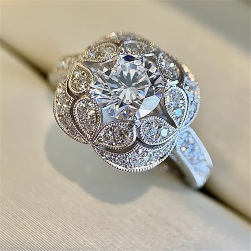 Exquisite Bridal Wedding Band Rings with Shiny Zirconia Gorgeous Female Engagement Accessories
