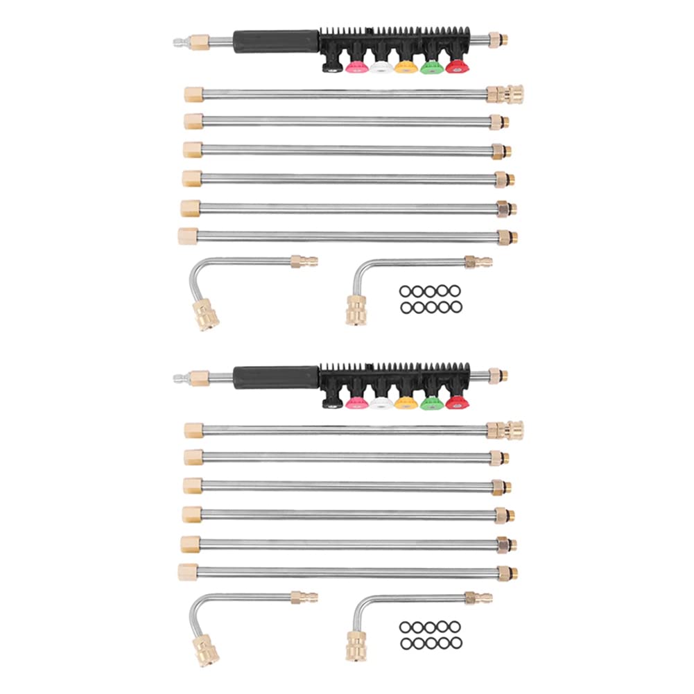 PENGY 2 juegos de varillas de extensión para hidrolimpiadora – Herramientas para la limpieza de canalones para hidrolimpiadora de 120 pulgadas