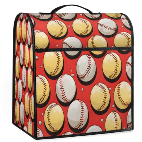 Coffee Maker Cover Baseball Red Kitchen Appliance Covers Small Appliance Covers Blender Cover Juicer Cover Dust Covers for Kitchen Appliances with Top Handle and Pockets,Washable,B476
