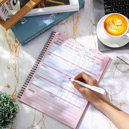 Harloon Food and Fitness Journal for Women Weight Loss Tracker Planner Workout Dairy Wellness Log Notebook with Calendar Calorie Counter Diet Meals Christmas Health Gift for Women Mom Wife, 8.5 x 11''