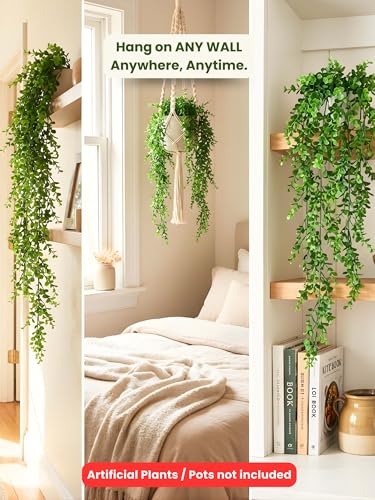 Image of Bombay Greens Artificial Hanging | Realistic Plant Creeper for Wall Hanging, Door, Balcony & Home Office Decor | Artificial Green Hanging for Decoration & Festival - Set of 2