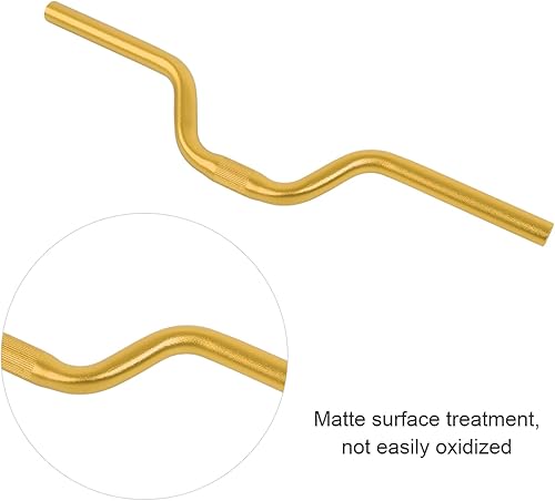 Miniatura 8 de Keenso Manillar de bicicleta de carretera MTB cómodo manillar de engranaje fijo M barra elevadora de aleación de aluminio (dorado)