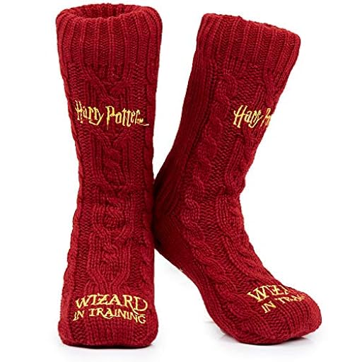 Harry Potter Calcetines Mujer Invierno Casa Calentitos Calcetines Antideslizantes Adulto Talla 35-41 Bonitos y Calientes Regalo para Mujer Adolescente (Borgoña) | Ya disponible en tu tienda friki favorita! En mundofriki.es!