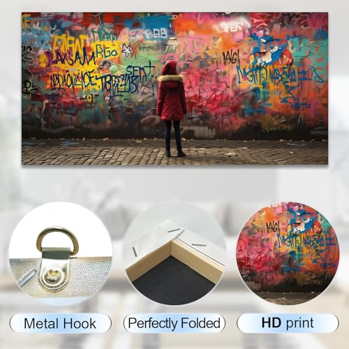 Toile Banksy graffiti abstrait pour decoration chambre moderne - 2