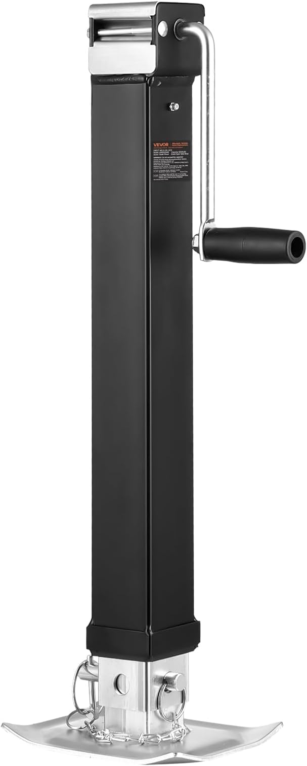 VEVOR Trailer Jack, Weld-On Trailer Support, 3629 kg Load Capacity, Trailer Jack Stand with Handle for Lifting Motorhome Trailers, Horse Trailers, Commercial Vehicles, Yacht Trailers