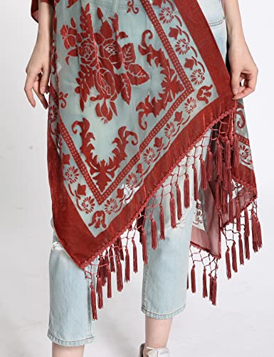 Image of MJ SERECA Women's Casual Long Velvet Kimono