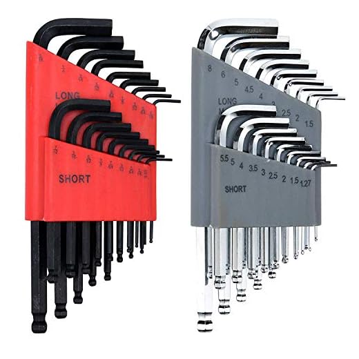 Allen Wrench Set (36 Wrench Set in SAE and Metric) Long and Short Arm Ball End Hex Keys