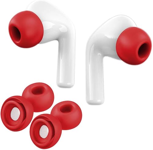 Miniatura 1 de Funda de silicona antideslizante para auriculares compatible con AirPods Pro 2019 tapones para los oídos, 2 pares (rojoS)